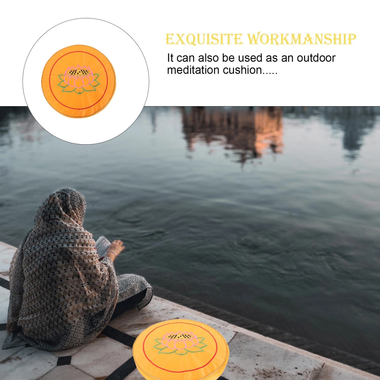1Pc Meditation Cushion Round Seat Cushion Portable Prayer Mat Religious Chanting Supply