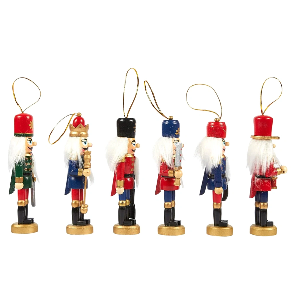 6pcs Nutcracker Soldier Decor Inside Hanging Ornament Hanging Adornment