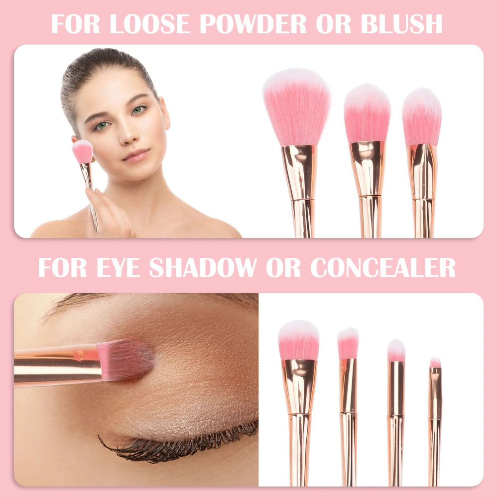 7pcs Cosmetic Makeup Powder Foundation Blush Shadow Brush Set