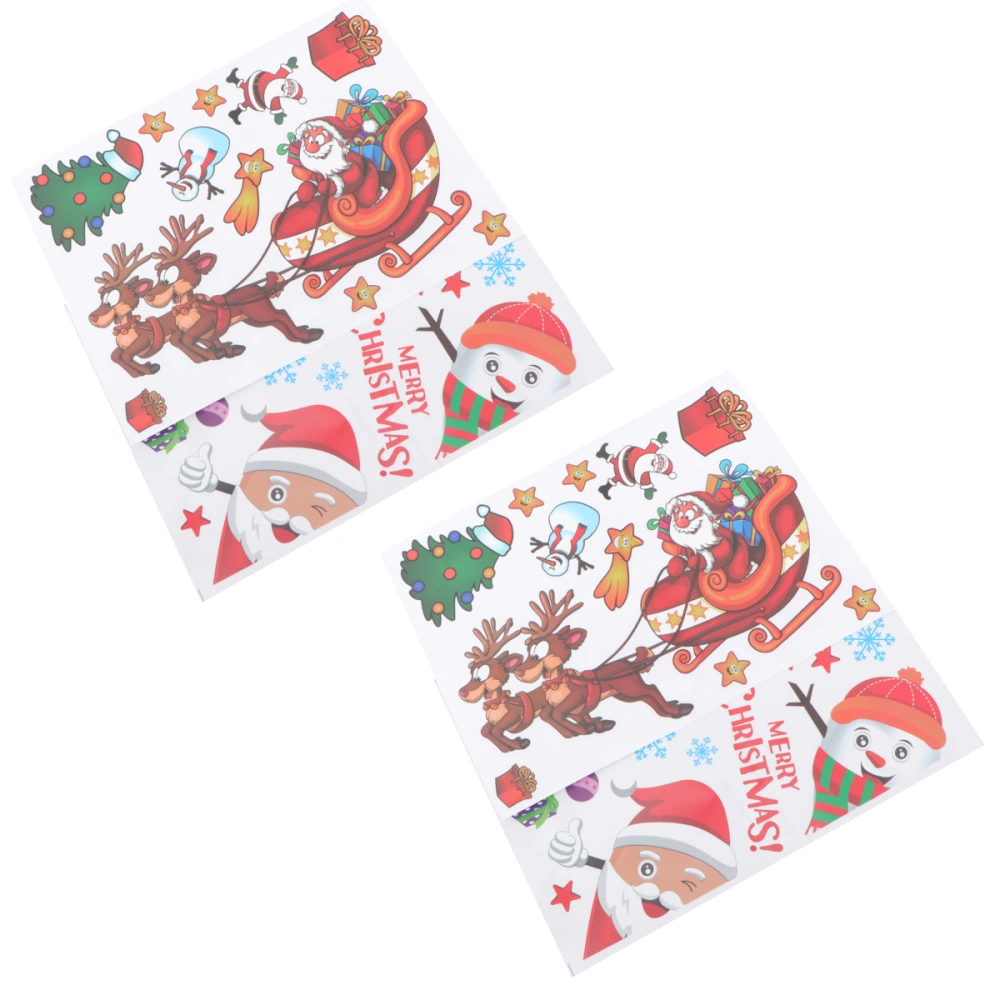 4Pcs Classic Christmas Pattern Window Sticker Photo Props Party Supplies