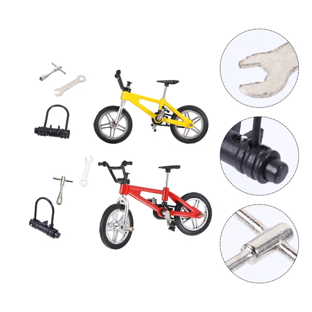 2 Sets Finger Bike Finger Toy Mini Finger Toy Fingertip Movement Toy Desk Game