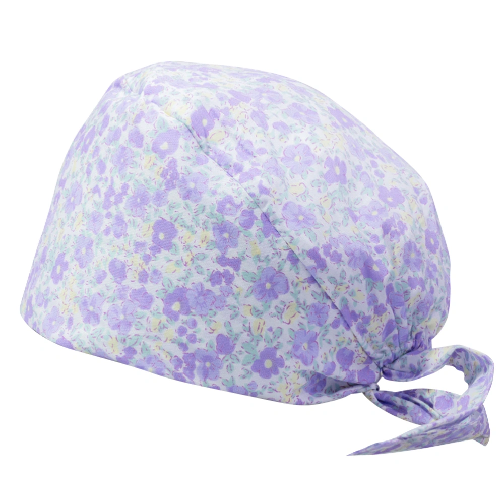 1Pc Operating Patient Operating Kerchief Salon Kerchief Cotton Floral for Women Men (Lavender No Absorbent Towels, Free Size)