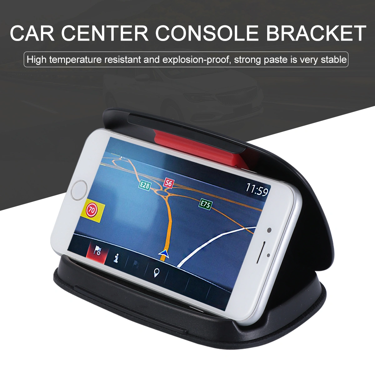 1 Pc Car Phone Holder Car Phone Mount Dashboard Phone Holder for Car (Black)