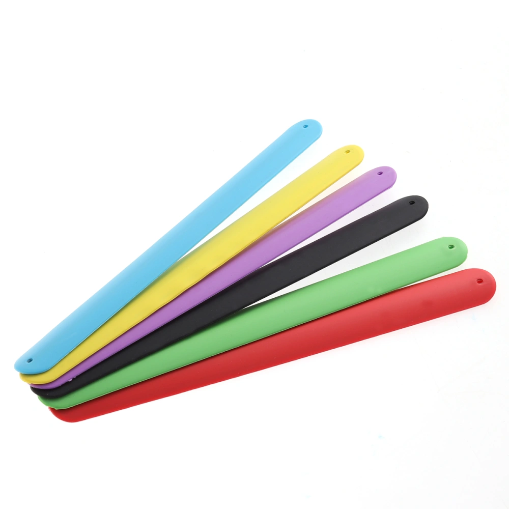 6pcs Rainbow Slap Bracelets Color Silicone Bracelet for Kids Boys & Girls Party Favors (Random Color)