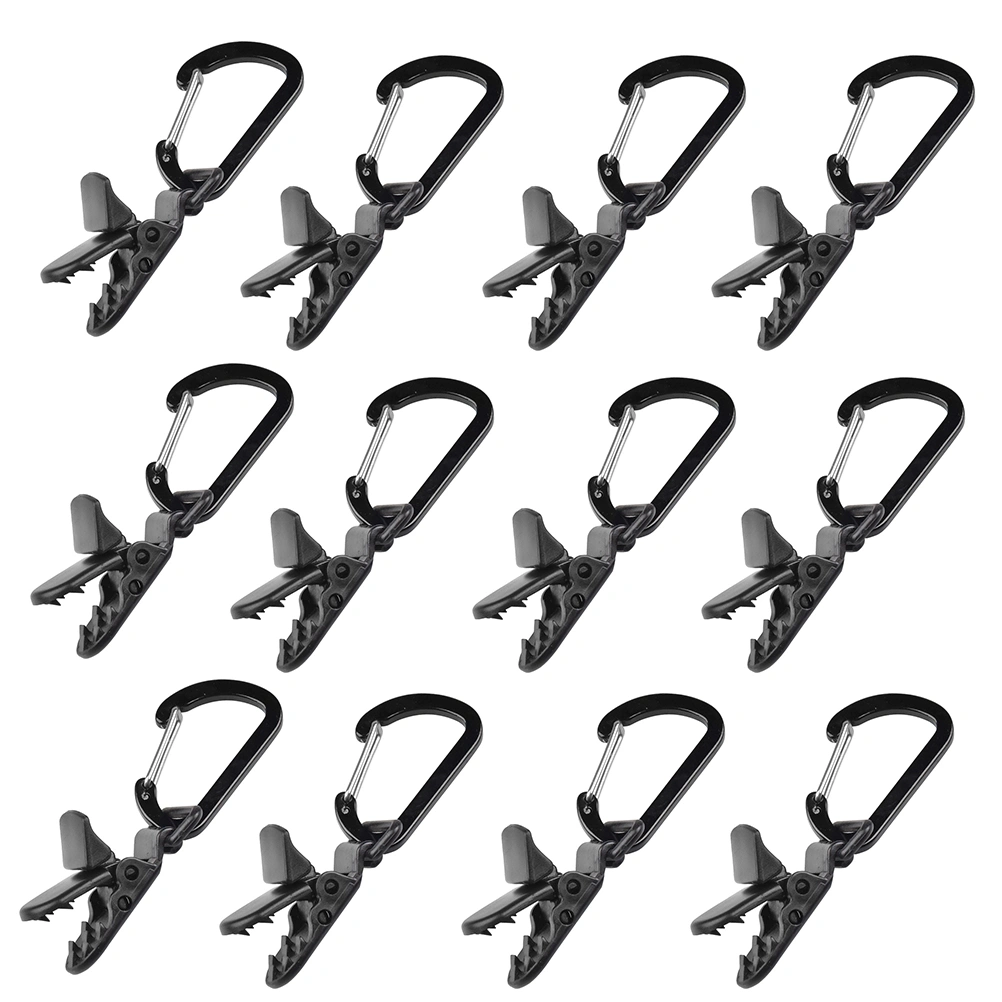12 Pcs Shade Sail Tarp Clips Secure Clamp Outdoor Camping Tent Hardwares Kits