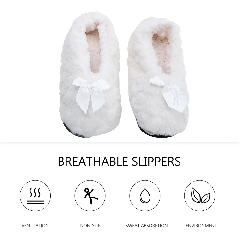 1 Pair Comfortable Female Shoes Household Winter Shoes Durable Fuzzy Shoes