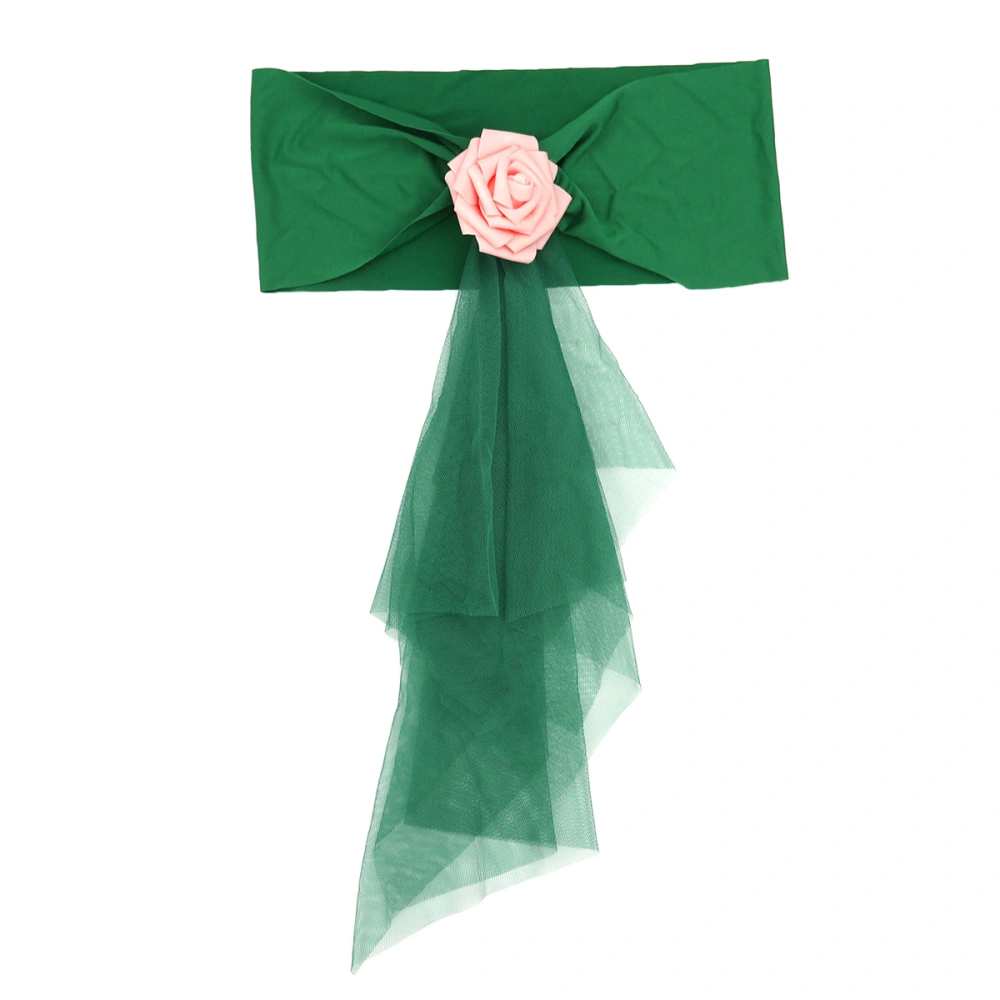 Chair Organza Bowknot for Wedding Party Birthday Banquet Events Supplies Chair Cover Sash Decoration (Green)