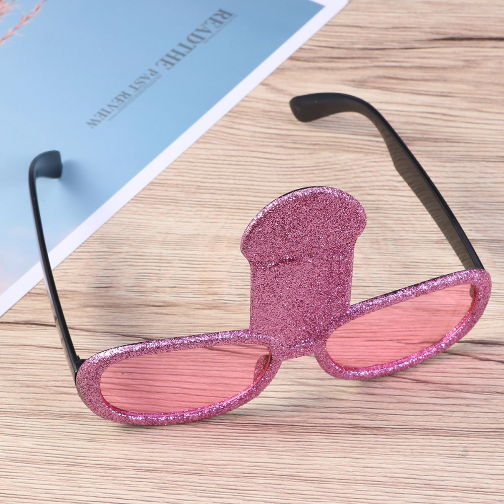 Creative Penis Eyeglass Funny Bachelor Party Decorative Eyewear Party Costume Accessories Photo Props (Violet)