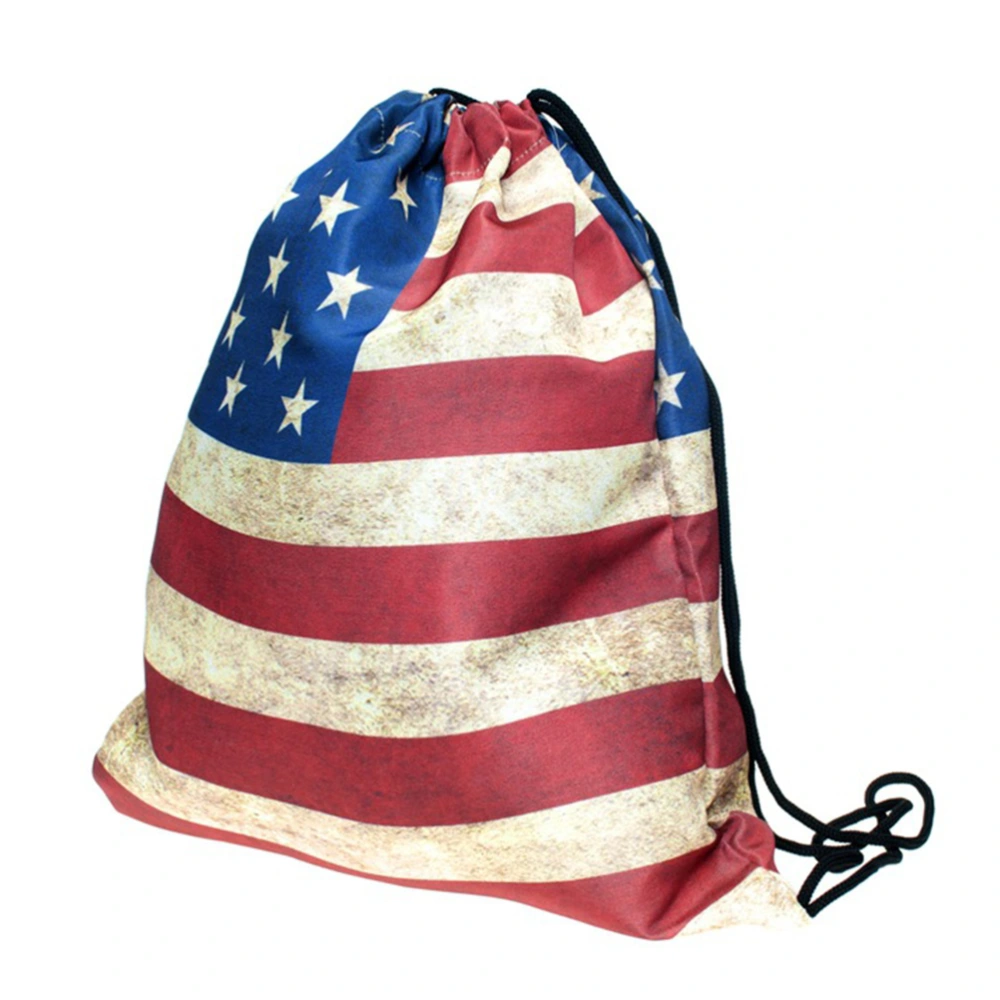 USA Flag Pattern Drawstring Bag Drawstring Back Bag Travel Drawstring Bag Gym Sports Backpack