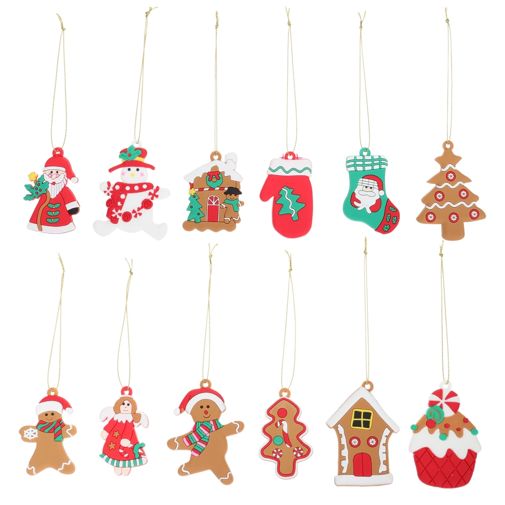 12 Pcs Christmas Pendants Xmas Hanging Decal Decorative Pendants for Home