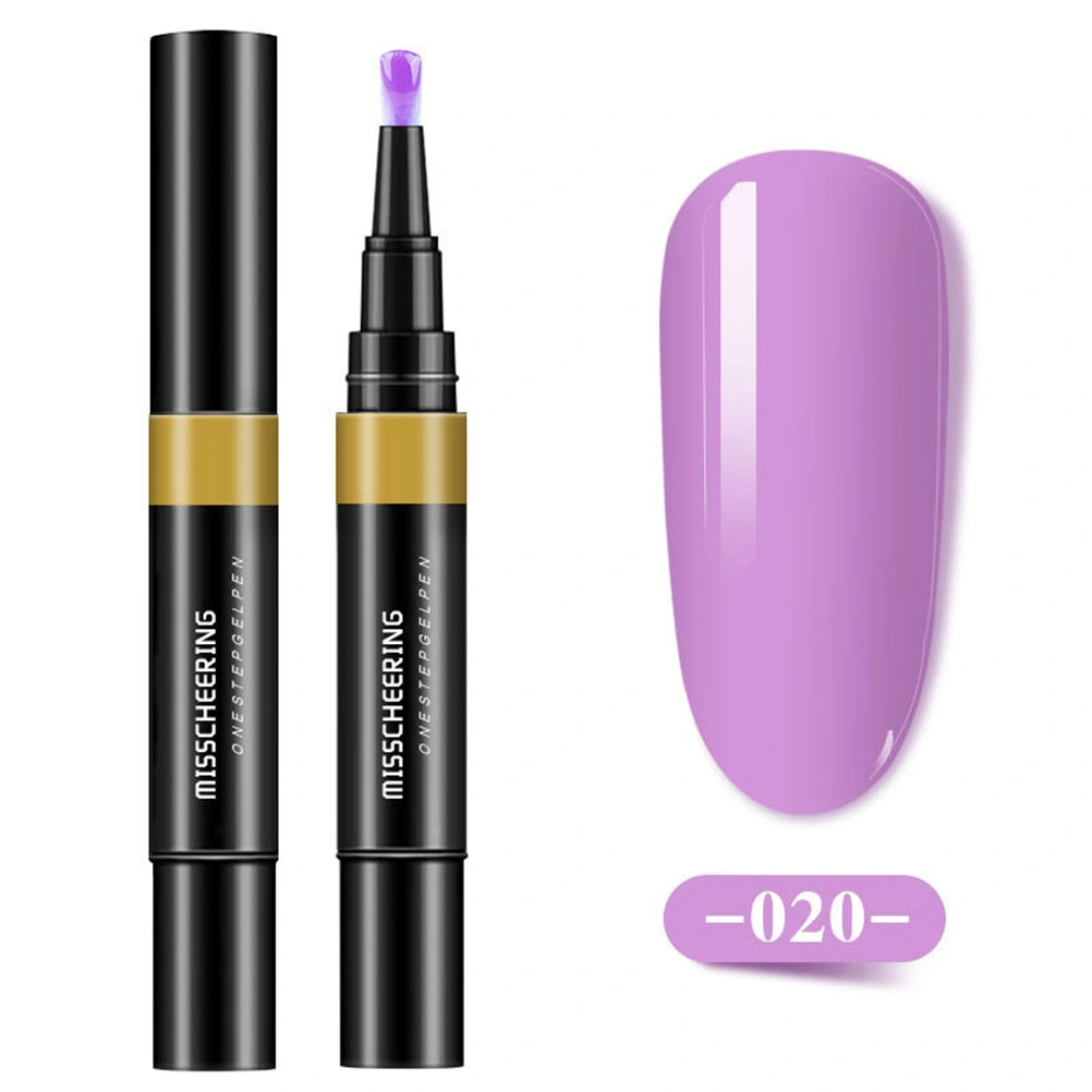 4pcs Nail Art Glue Pen Manicure Oil Gel Pen Three in One Nail Glue Pen Nail Phototherapy Gel Pen(Step Glue 17 18 19 20)