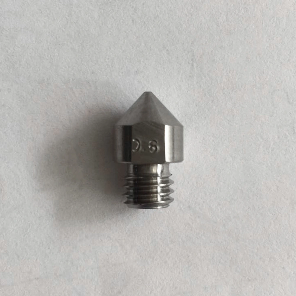 Titanium Alloy Extruder Nozzle 0.6mm Thread Nozzle Tip Head Compatible for MK8 3D Printer (Silver)