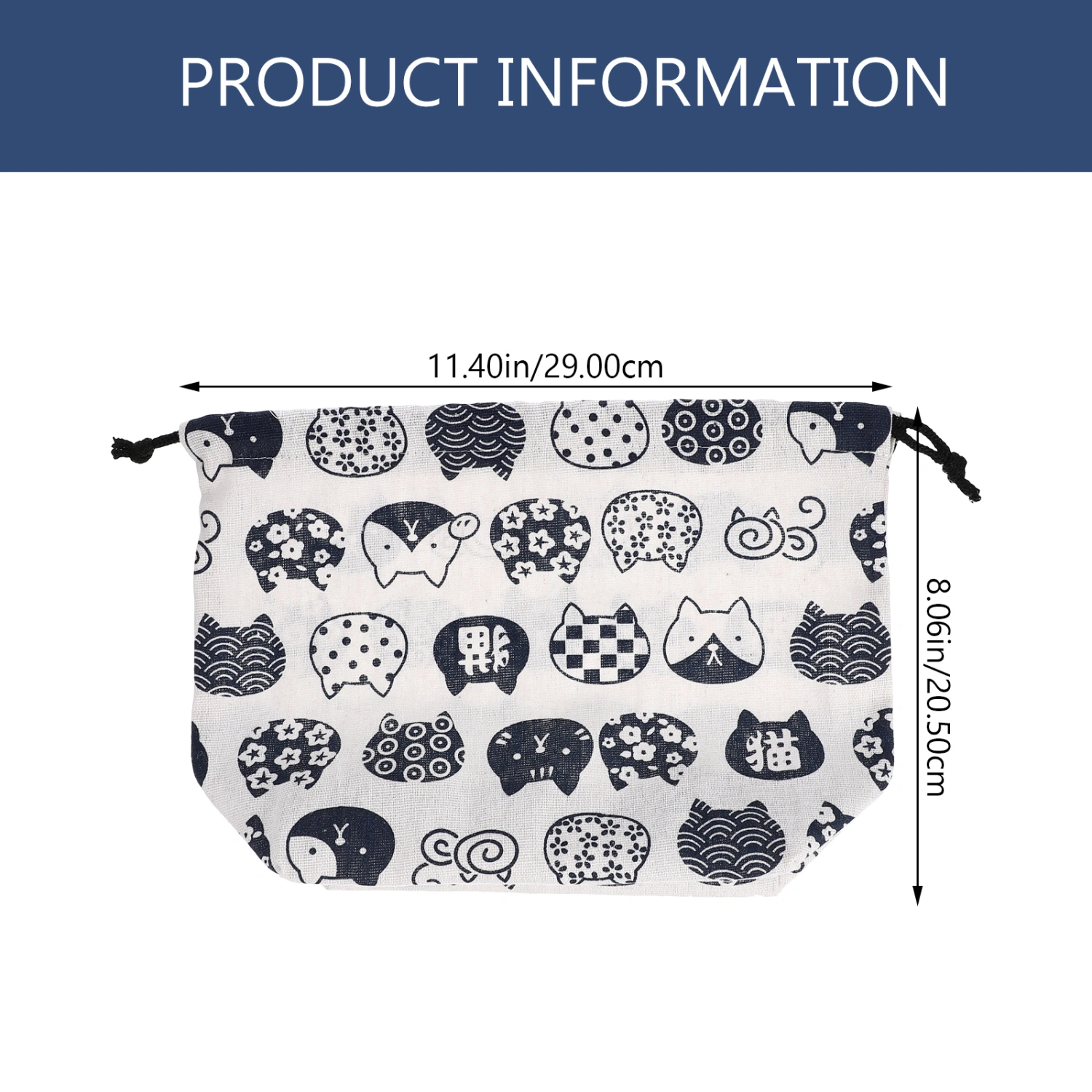 2Pcs Japanese Style Lunch Bag Drawstring Design Bento Bag Decorative Lunch Bag Cloth Lunch Bag