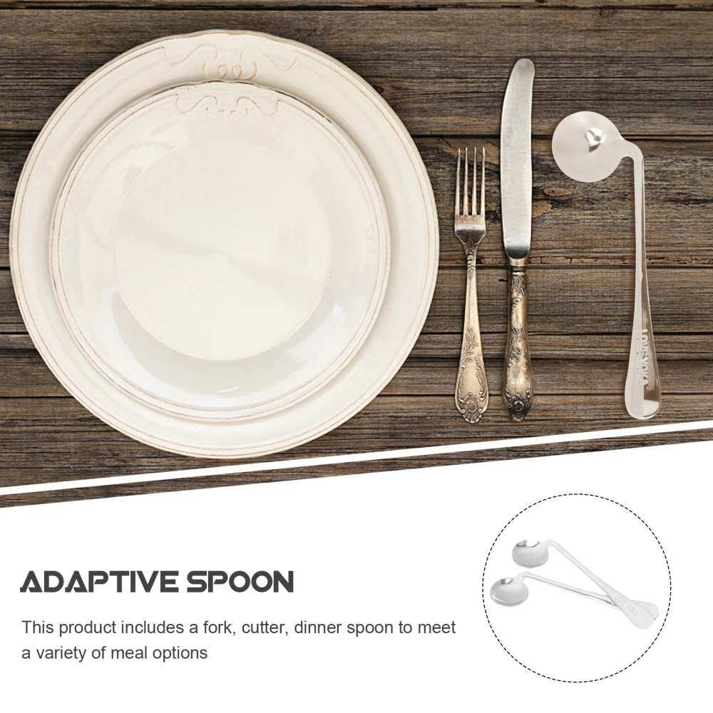 2Pcs Household Adaptive Utensils Convenient Elderly Tableware Portable Adaptive Spoon