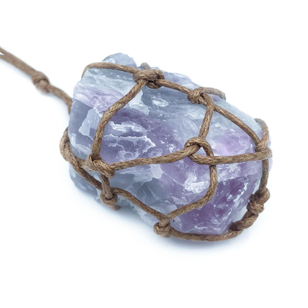 1PC Natural Fluorite Necklace Fashion Pendant Creative Necklace Simple Delicate Neck Chain for Women Girls Ladies (Random Shape)