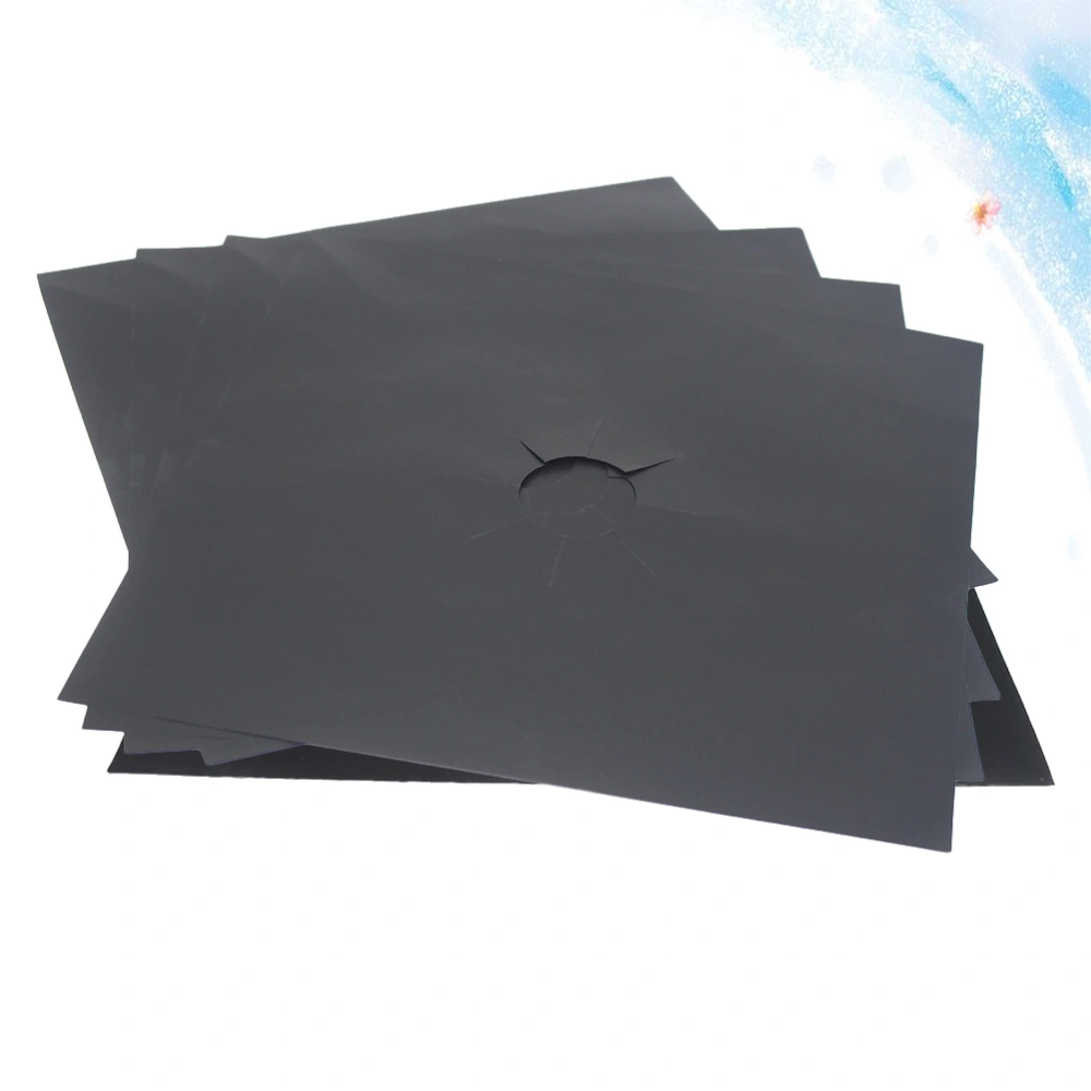 5PCS Heavy Duty Oven Liners Universal Gas Stove Protector Pads (Black)