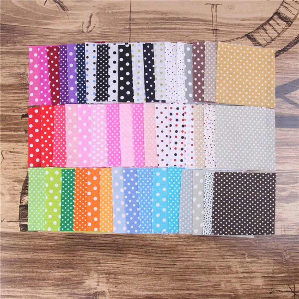 100Pcs 10x10cm DIY Cotton Fabric Square Printing Cloth Patchwork Fabric Sewing Fabric for DIY Craft (Random Color Mixed Style Dot Floral Plain Cloth)