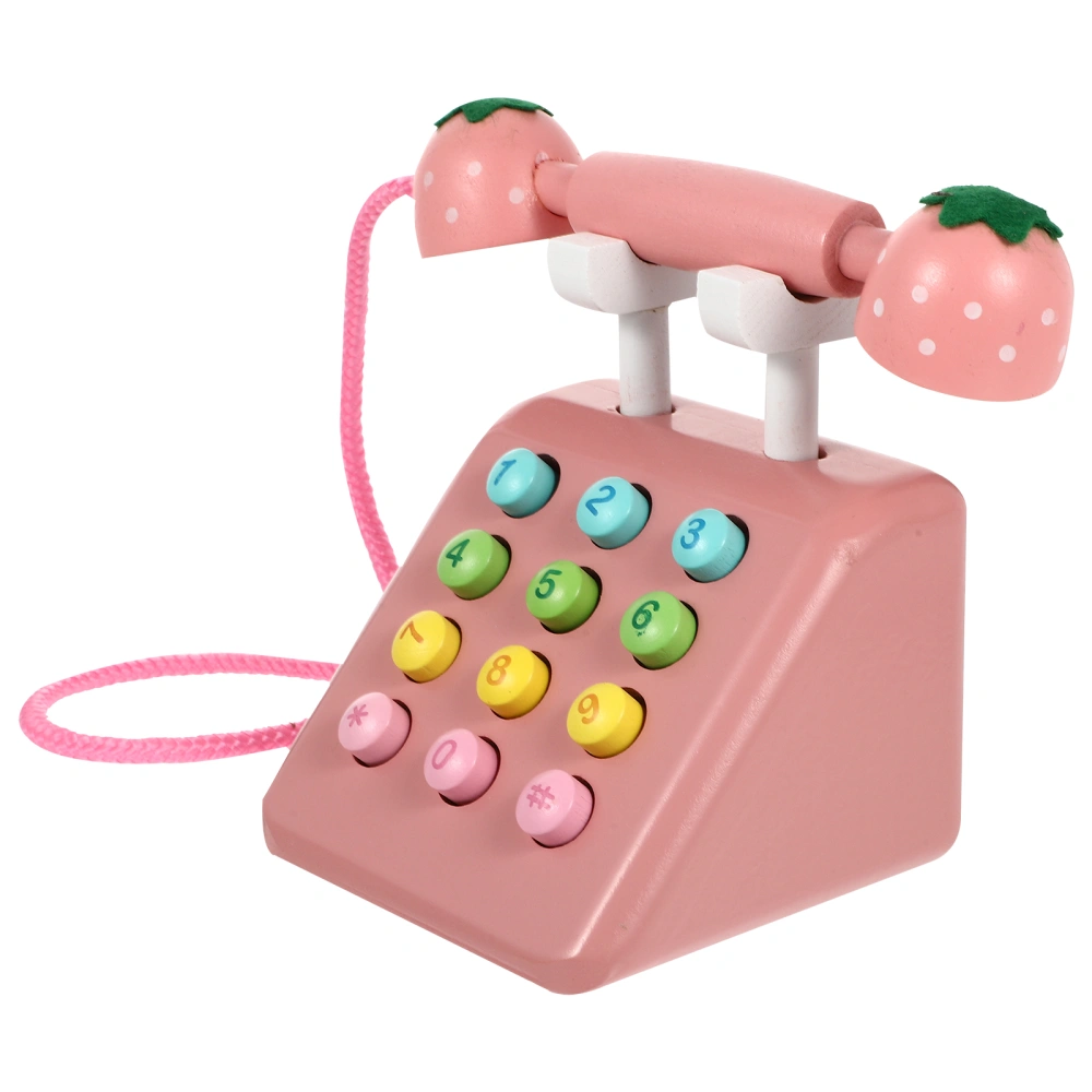 1PC Simulation Wooden Telephone Plaything Kids Toy Parent-child Interaction Toy