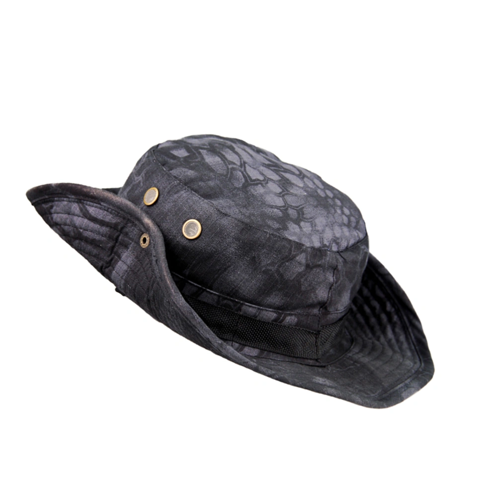 Outdoor Sunscreen Bucket Hat Fishing Hat Round Brim Hat Sun Block Hat (Python Lines-Free Size)