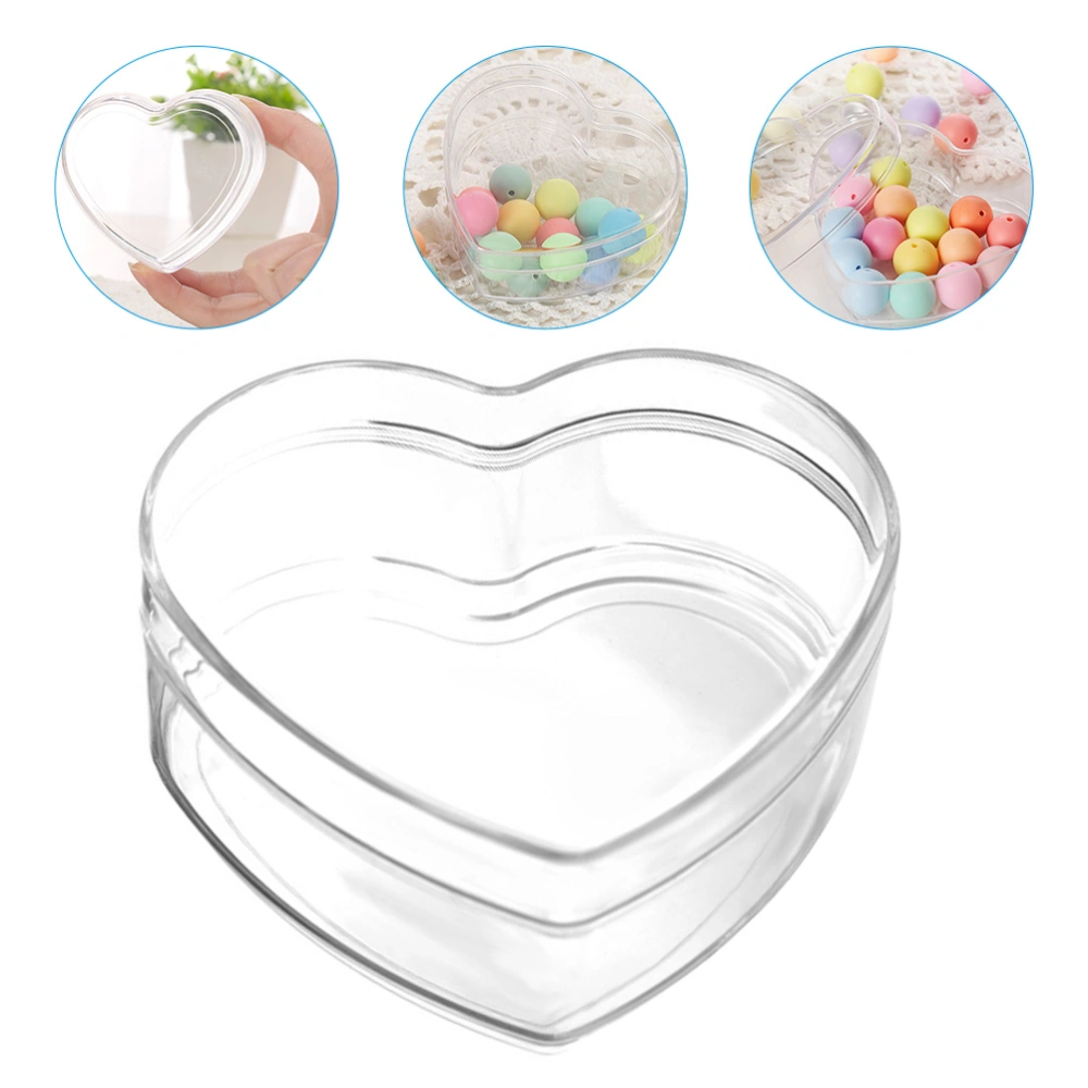 5Pcs Acrylic Heart Shape Candy Box Transparent Heart Gift Box Candy Container