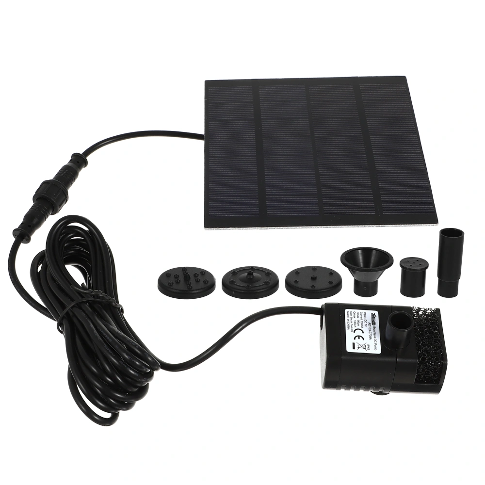 7V 1.8W 180L/H Solar Power Water Pump Aquarium Fountain Pool Garden Pond Submersible Pump (Black)