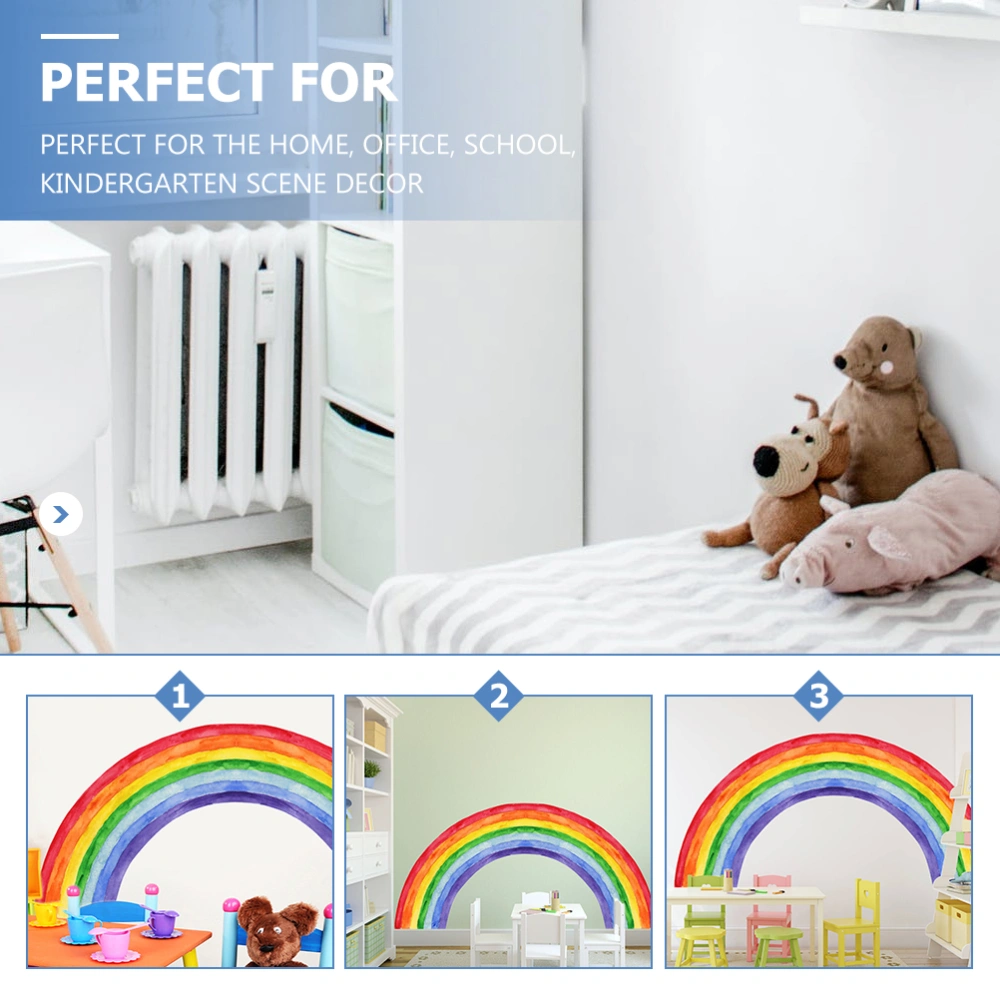 1 Set Creative Watercolor Rainbow Wall Sticker Indoor Wall Decor Wall Decal