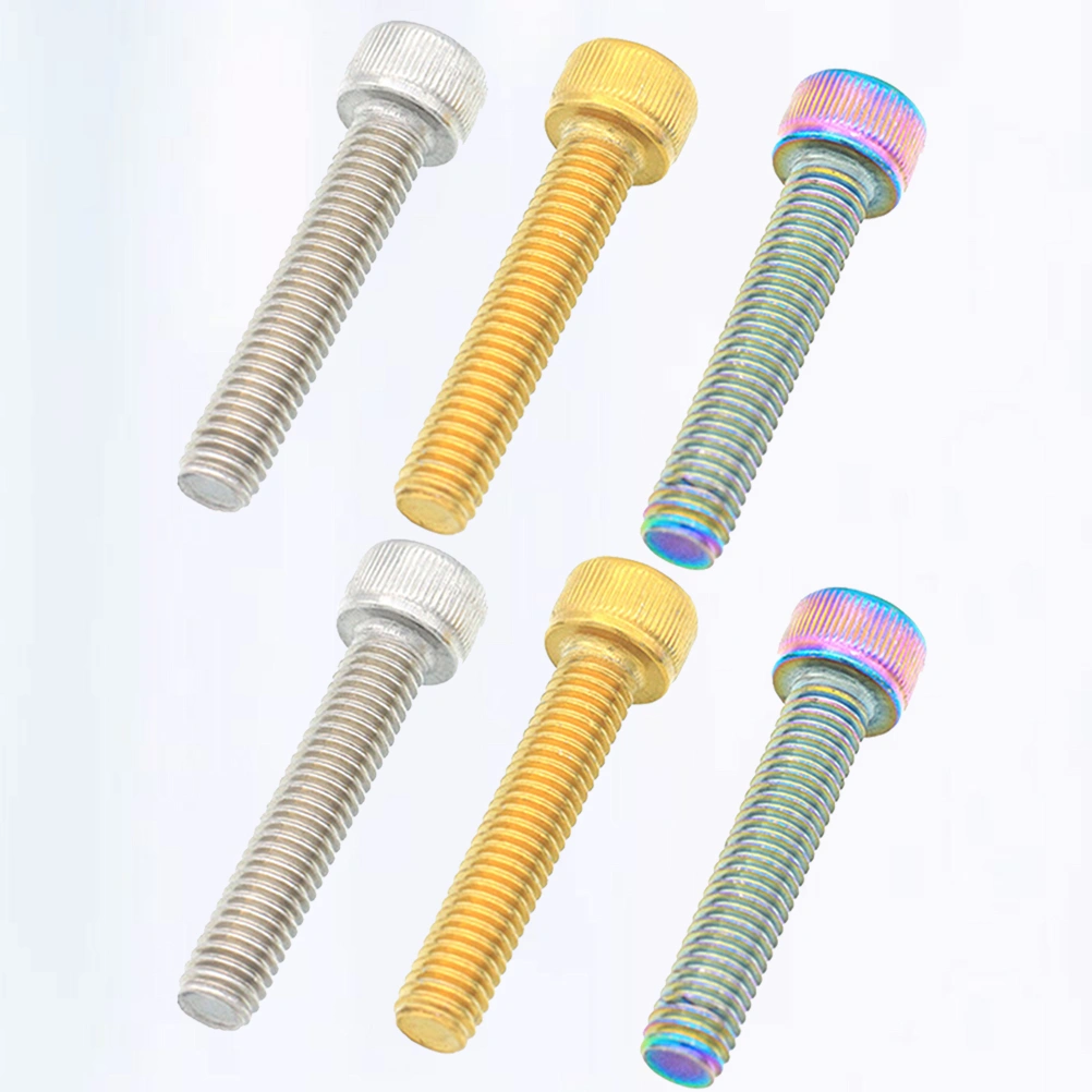 6pcs Mountain Road Bike Fixed Gear Bike Bowl Cover Screw Stainless Steel Stand Cover Screw Bike Accessory for Bike (Assorted Color)