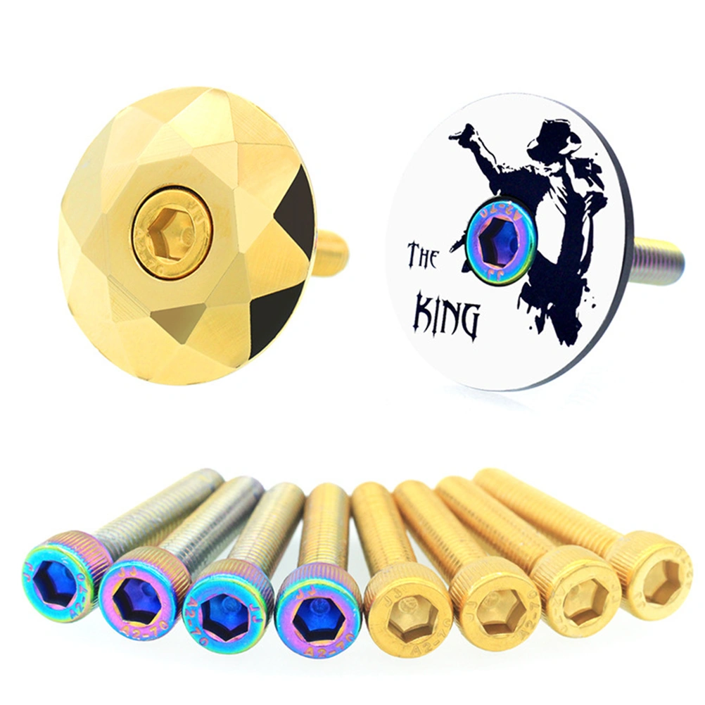 6pcs Mountain Road Bike Fixed Gear Bike Bowl Cover Screw Stainless Steel Stand Cover Screw Bike Accessory for Bike (Assorted Color)
