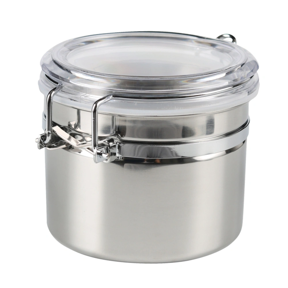 5 Inches Stainless Steel Sealed Food Storage Containers Airtight Cans Coffee Beans Storage Tank Tea Leaf Container Home Kitchen Tool (Middle Size)