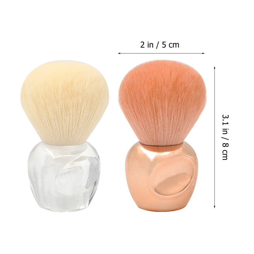 2pcs Nail Dust Brush Nail Cleaning Brush Blush Brushes Loose Powder Brushes