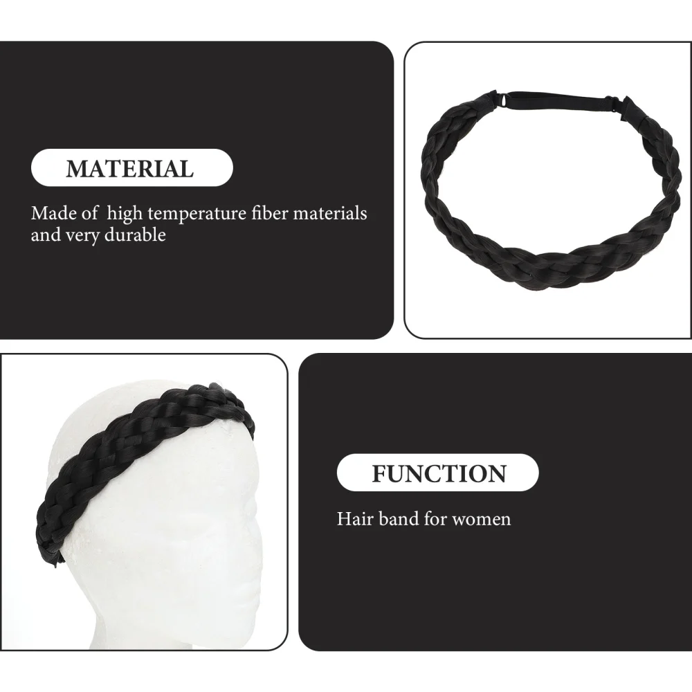 Braided Hair Braid Headpiece Hair Band Braid Ponytail for Sports Work Daily