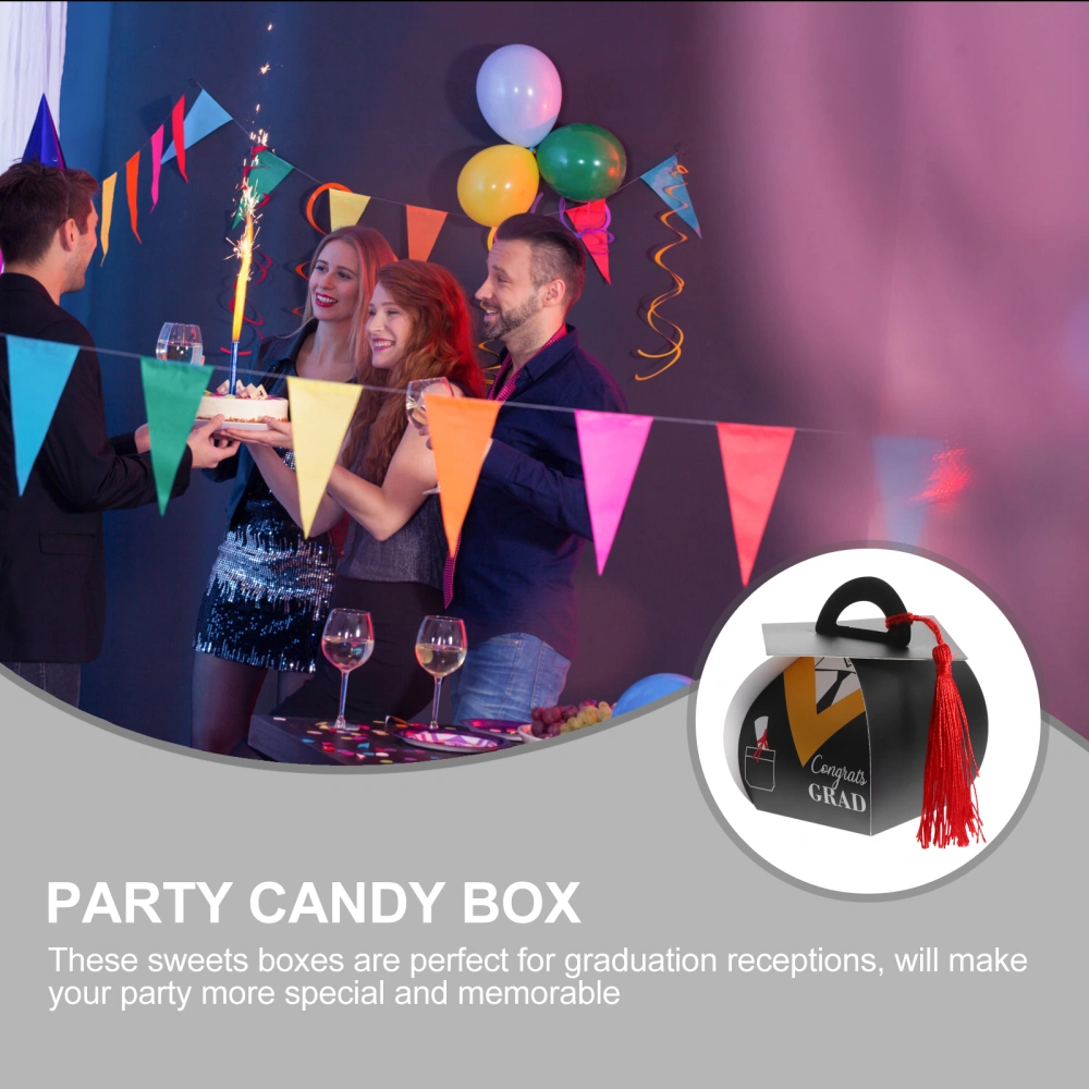 50pcs Graduation Candy Wrapping Boxes Delicate Sweets Boxes for Graduation Party