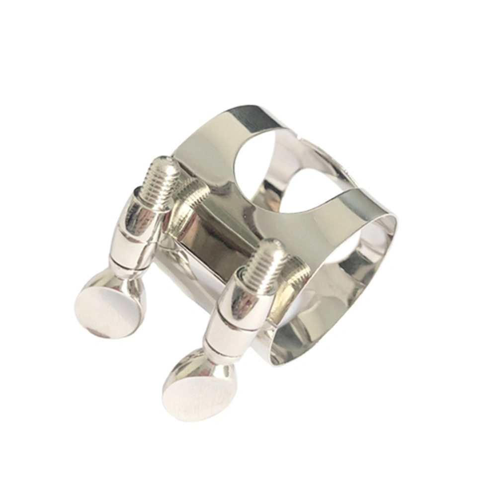 Treble Bb Clarinet Nickel-plated Double Screws Adjust Mouthpiece Ligature Clip (Silver)