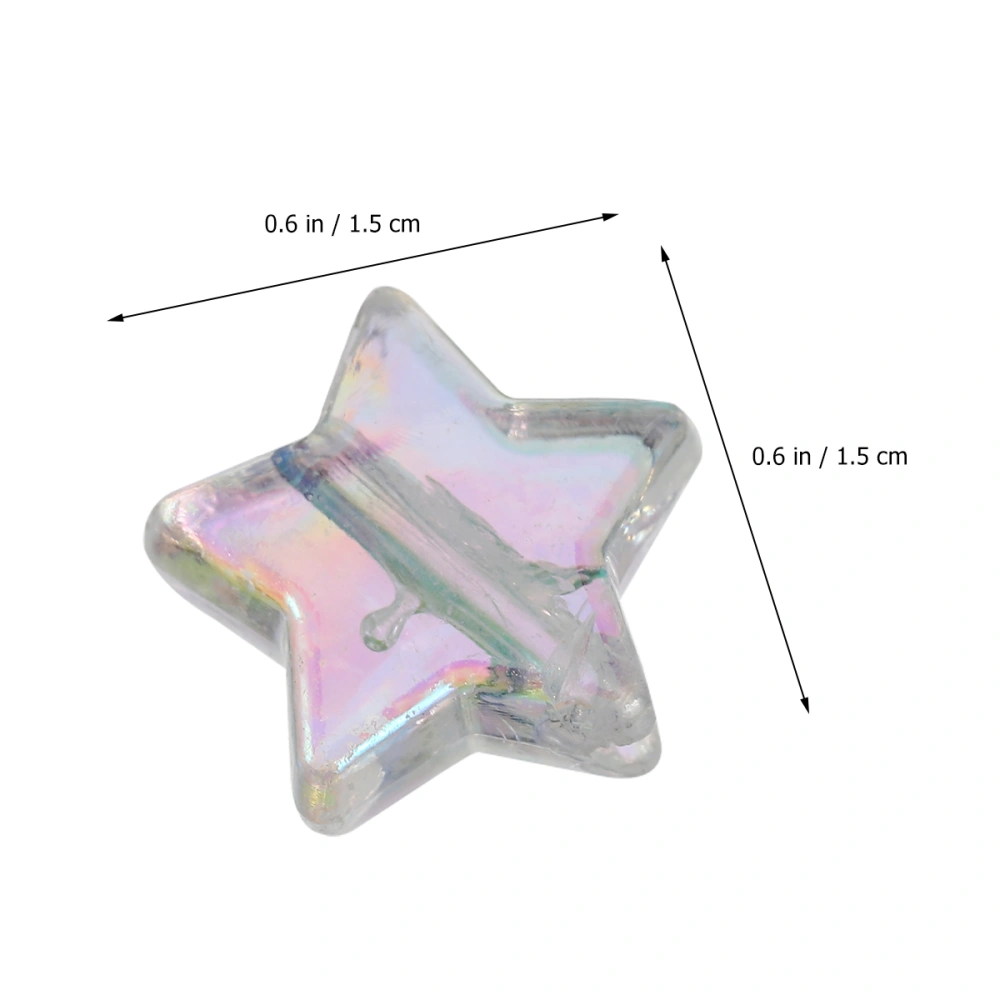 1 Set of 200pcs Tiny Pentagram Acrylic Beads Clear Star Beads for Jewelry Making