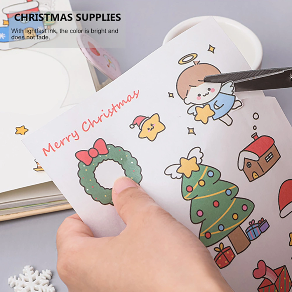 1 Set 24 Pcs Christmas Stickers Lovely Scrapbook Stickers (Assorted Color)