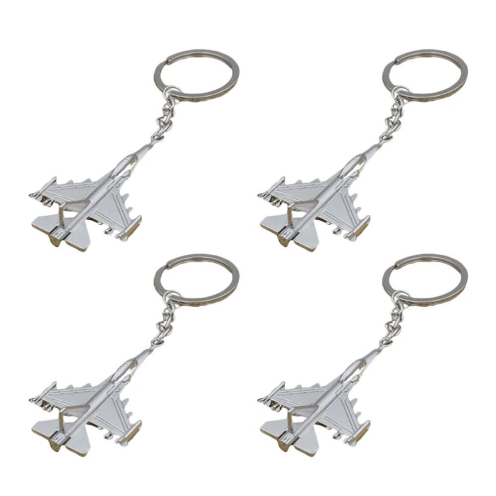 4pcs Plane Keychain Zinc Alloy Pendant Keychain Car Key Ornament Accessory