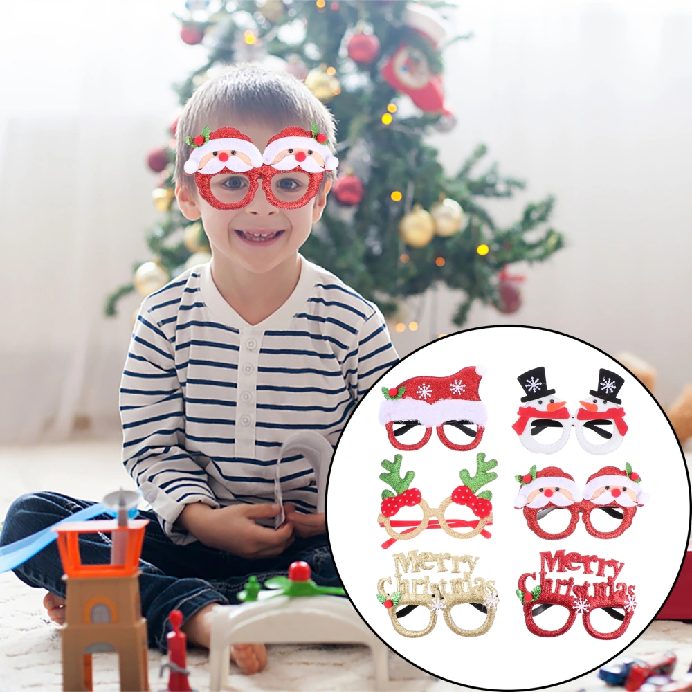 12pcs Christmas Headbands and Christmas Glittered Glasses Frame Party Favors