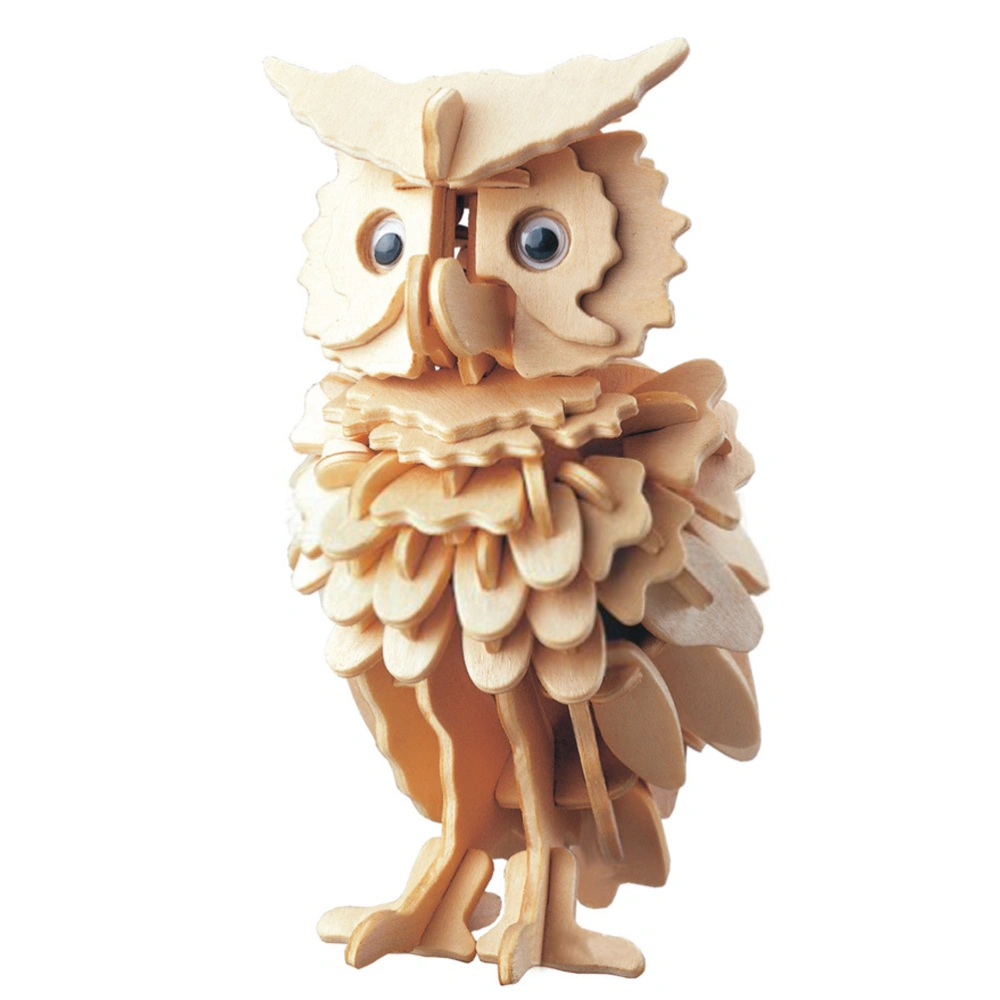 3D Wooden Puzzles Animal Owl Educational Toy for Kids and Adults