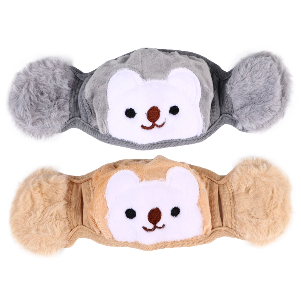 2 Pcs Protective Ear Covers Cartoon Ear-flaps Adorable Cotton Face Masks