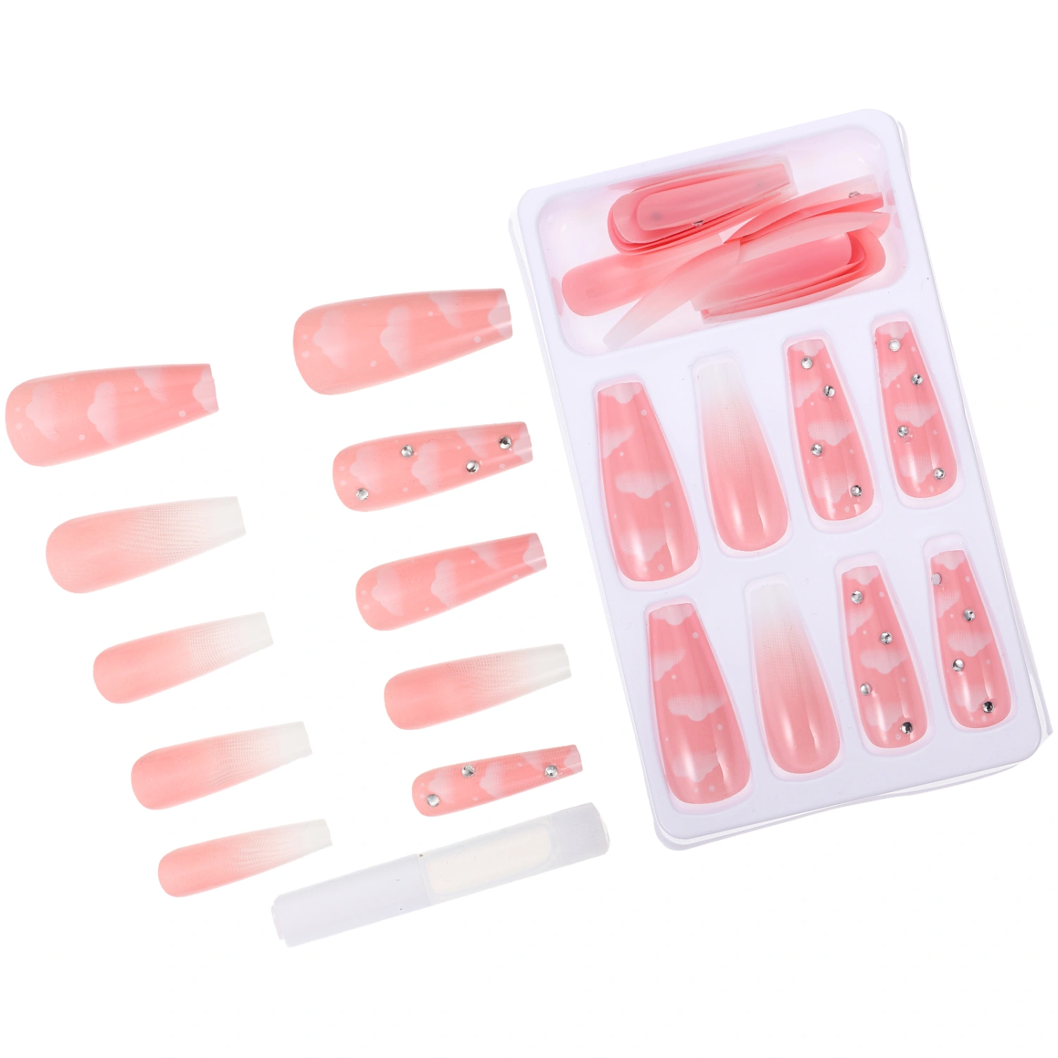 24Pcs Press on Nails Fake Nail Tips Manicure False Nail Ballet False Nail Tips