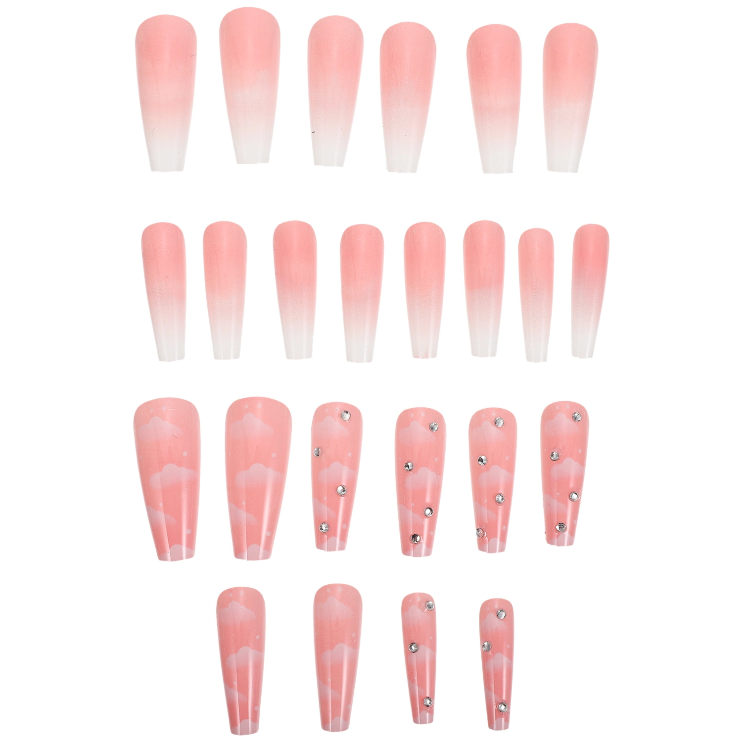 24Pcs Press on Nails Fake Nail Tips Manicure False Nail Ballet False Nail Tips