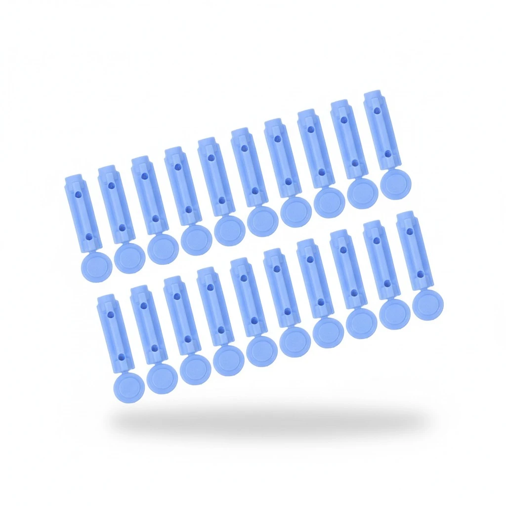 200Pcs Pen Tip Needle Bloodletting Pens Blood Sampling Devices (Sky-blue)