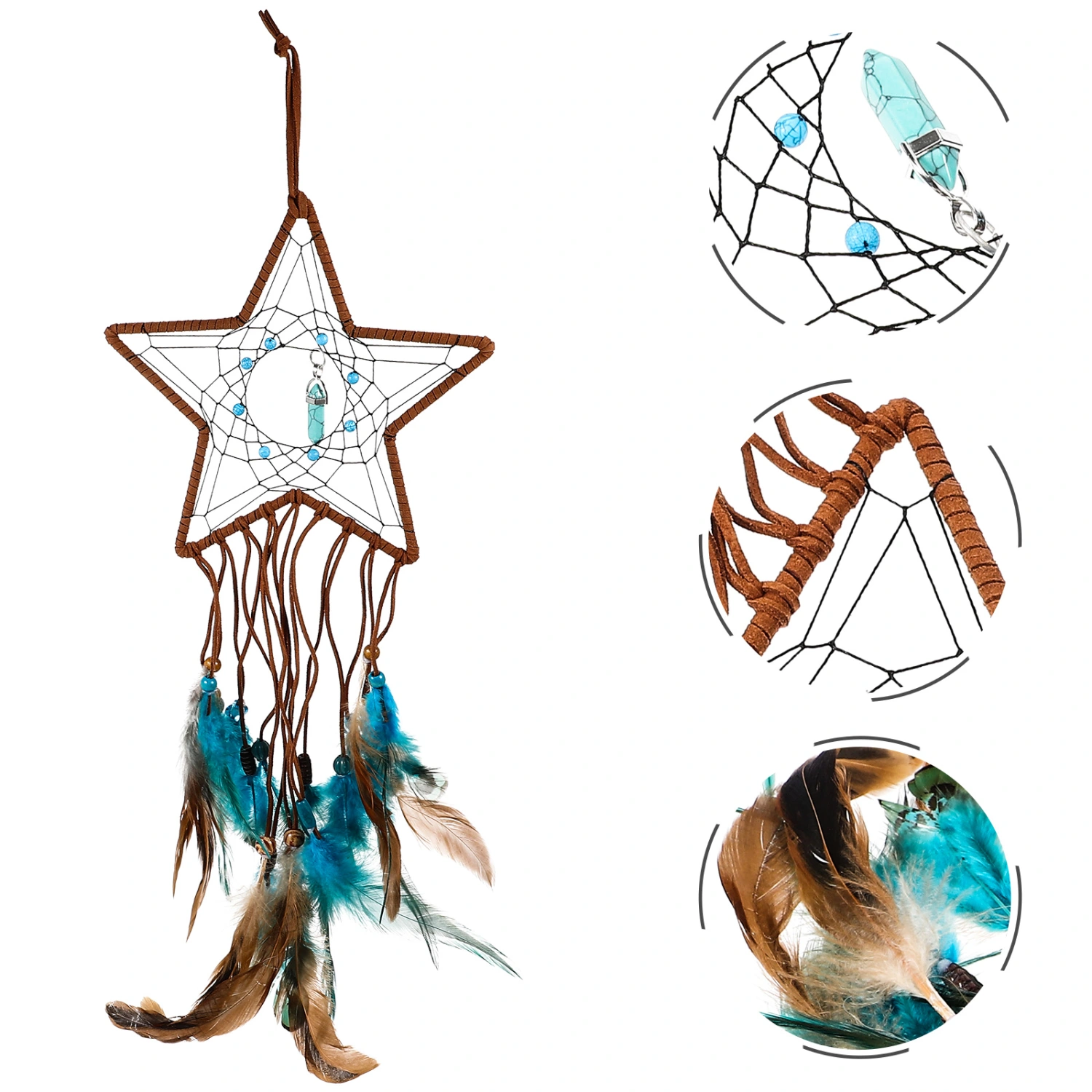 Wall Hanging Dream Catcher Decorative Star Plumage Dreamcatcher Wall Hanging Adorn