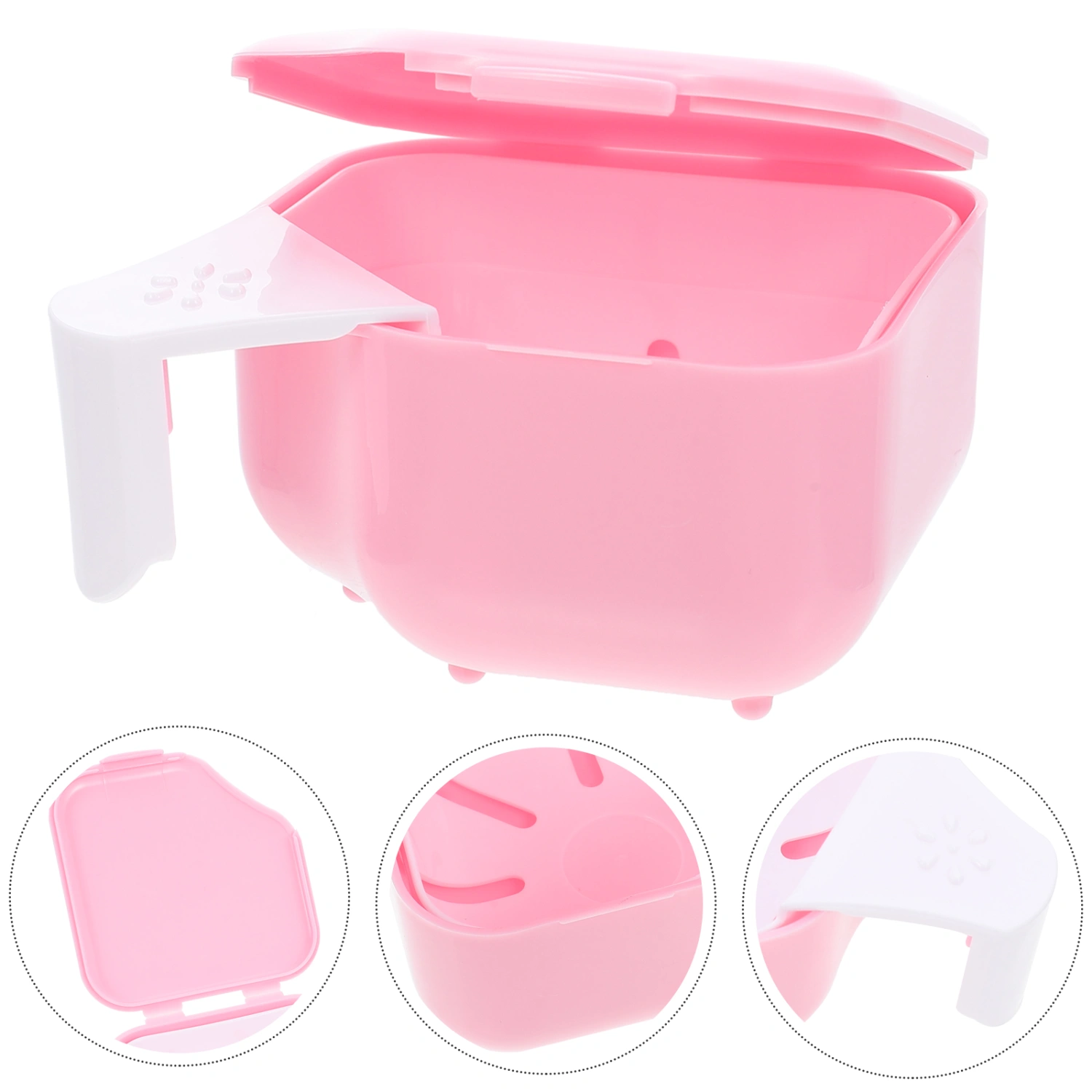 Convenient False Tooth Box Orthodontic Denture Holder Portable Denture Box (Pink)