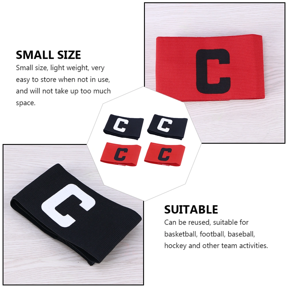 4Pcs Professional Captain Armbands Wear-resistant Football Bands Reusable Basketball Bands