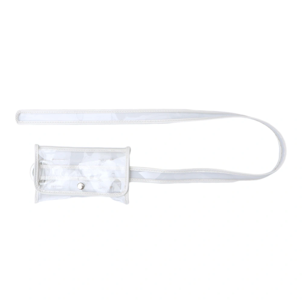 1PC Transparent Mobile Phone Bag Adjustable PVC Belt Coin Purse for Women Ladies (White)