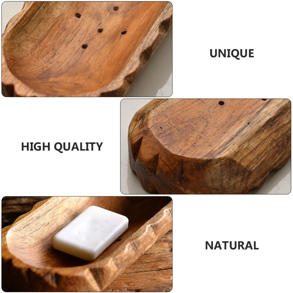 1pc Practical Wooden Soap Storage Box Bathroom Drain Soap Holder Wooden Case