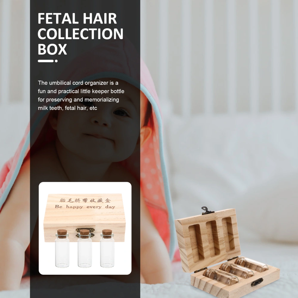 Fetal Hair Storage Box Wooden Collection Box Fetal Hair Preserving Box Souvenir Storage Box