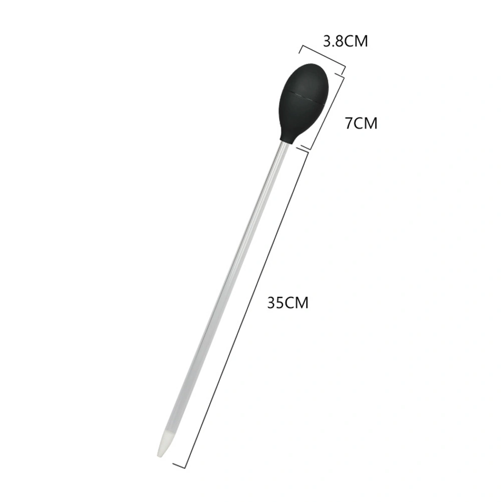 Fish Tank Water Changer Aquarium Pipette Feeder Water Cleaner Transfer Tool Feeding Tools (Black with a 35cm Long Coral Feeding Tube)