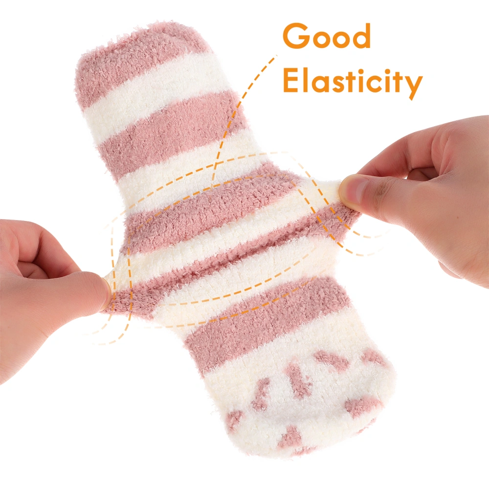 5 Pairs of Cozy Coral Fleece Socks for Women Warm Fluffy Socks Thickened Socks for Autumn Winter